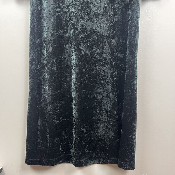 Vintage New‎ Visions Womens Maxi Dress S Forrest Green Crushed Velvet Whimsygoth - Picture 4 of 8